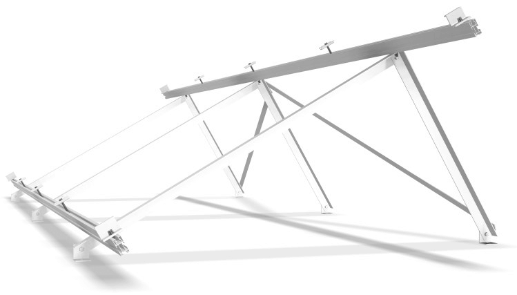 Estructura vertical inclinada anclada a hormigón o suelo (72 células, 3 paneles)