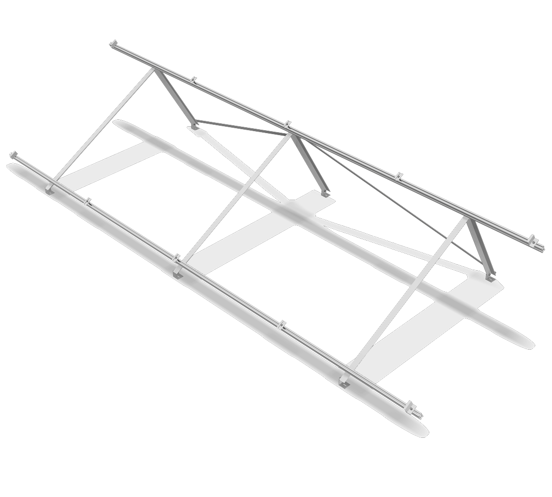 Estructura vertical inclinada anclada a hormigón o suelo (72 células, 5 paneles)
